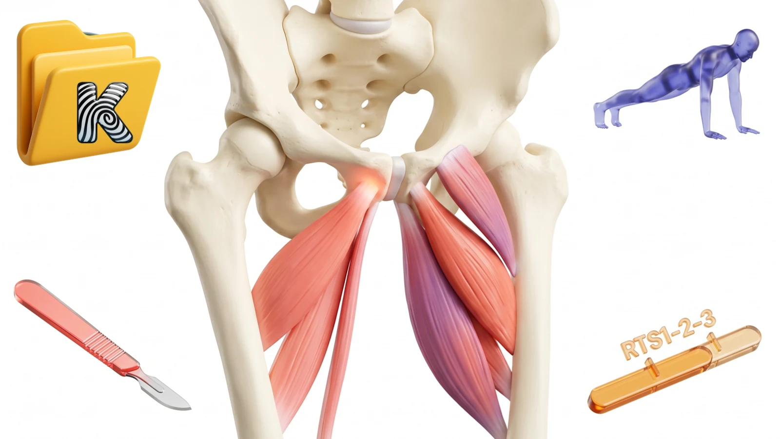 Adducteurs de la hanche : le guide exhaustif (anatomie, modèle de Leighton, programme actif de Hölmich, rééducation par critères de Serner, ténotomie)
